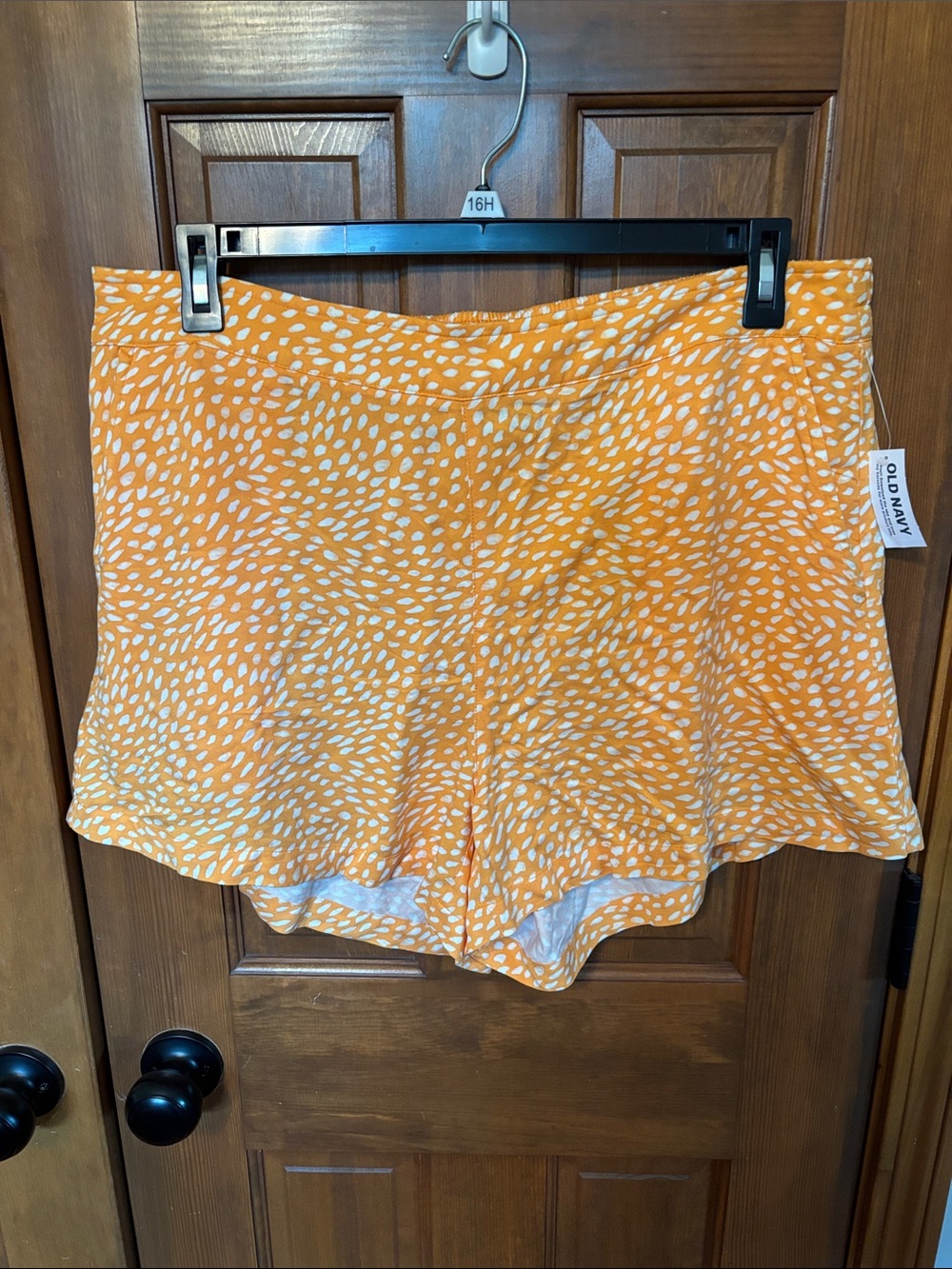 Old Navy Playa High-Waisted Soft-Spun Shorts Orange White Women's Size XL